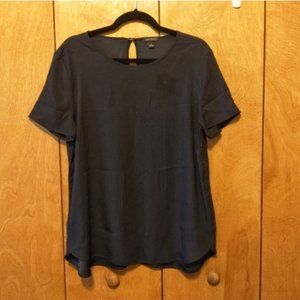 Ann Taylor Black Short Sleeve Top Size Large